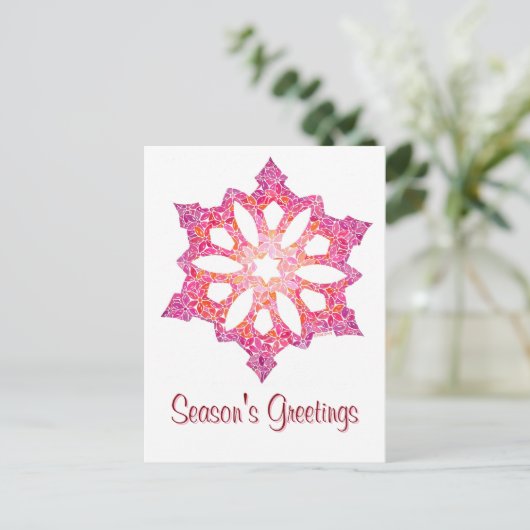 Snowflake-kerstBriefkaart Feestdagenkaart (Staand voorkant)