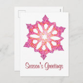 Snowflake-kerstBriefkaart Feestdagenkaart (Voorkant / Achterkant)