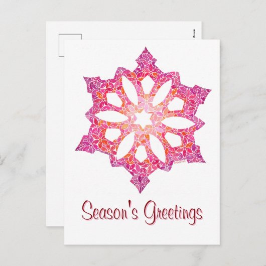 Snowflake-kerstBriefkaart Feestdagenkaart (Voorkant / Achterkant)