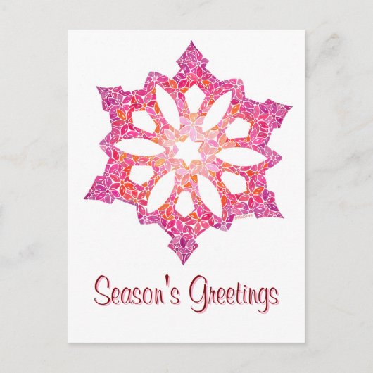 Snowflake-kerstBriefkaart Feestdagenkaart (Voorkant)