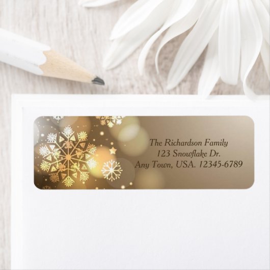 Snowflake-kerstcadeadreslabel Etiket (Insitu)