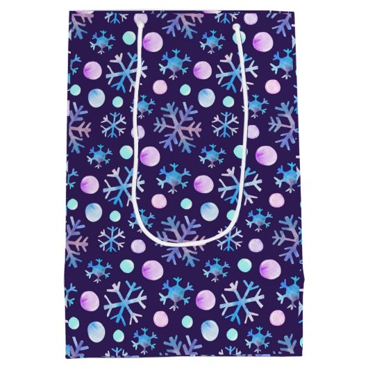 Snowflake Kerstcadeau Tas Medium Cadeauzakje (Achterkant)