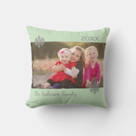 Snowflake - kerstfamilie Foto Kussen