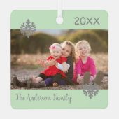 Snowflake - kerstfamilie Foto Metalen Ornament (Achterkant)