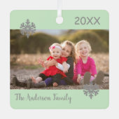 Snowflake - kerstfamilie Foto Metalen Ornament (Voorkant)