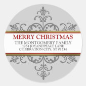 Snowflake-kerstfamilielid Ronde Sticker (Voorkant)