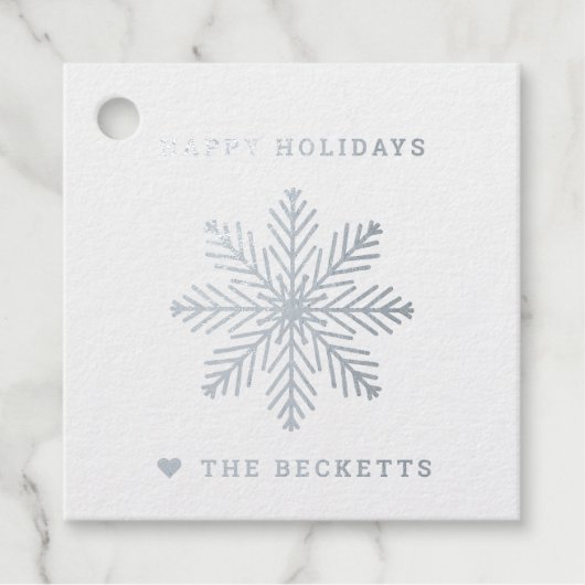 Snowflake-kerstfeestdag Bedankjes Labels (Voorkant)