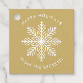 Snowflake-kerstfeestdag Bedankjes Labels (Voorkant)