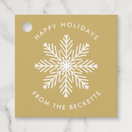 Snowflake-kerstfeestdag Bedankjes Labels (Voorkant)