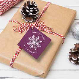 Snowflake-kerstfeestdag Bedankjes Labels