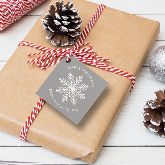 Snowflake-kerstfeestdag Bedankjes Labels