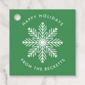 Snowflake-kerstfeestdag Bedankjes Labels (Voorkant)