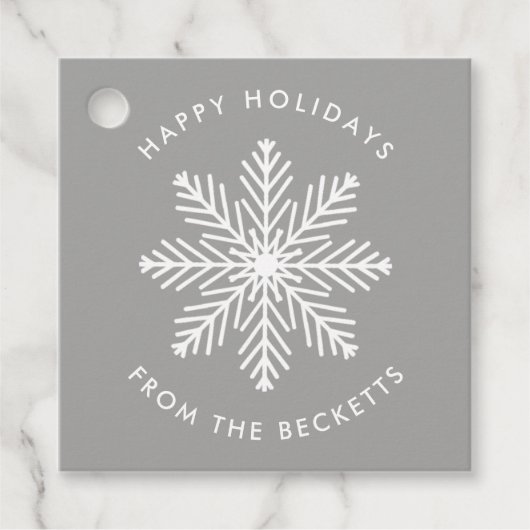 Snowflake-kerstfeestdag Bedankjes Labels (Voorkant)