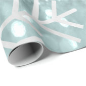 Snowflake kerstfeestdag blauw Blauwgroen grijs gli Cadeaupapier (Rol Hoek)