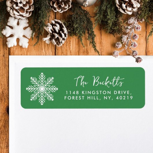 Snowflake-kerstfeestdag Etiket
