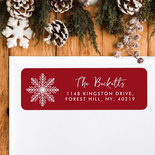 Snowflake-kerstfeestdag Etiket