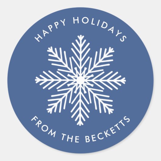 Snowflake-kerstfeestdag Ronde Sticker (Voorkant)