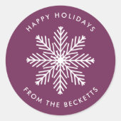 Snowflake-kerstfeestdag Ronde Sticker (Voorkant)