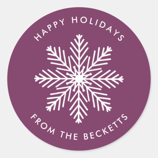 Snowflake-kerstfeestdag Ronde Sticker (Voorkant)