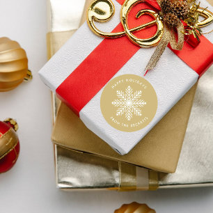 Snowflake-kerstfeestdag Ronde Sticker