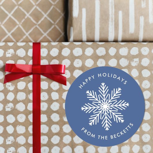 Snowflake-kerstfeestdag Ronde Sticker