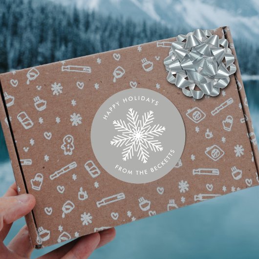 Snowflake-kerstfeestdag Ronde Sticker
