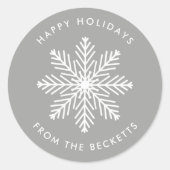 Snowflake-kerstfeestdag Ronde Sticker (Voorkant)
