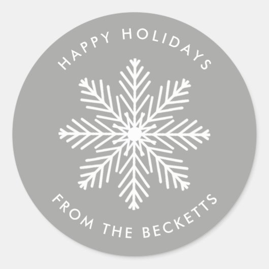 Snowflake-kerstfeestdag Ronde Sticker (Voorkant)