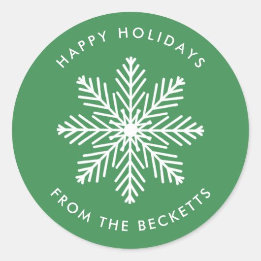 Snowflake-kerstfeestdag Ronde Sticker (Voorkant)
