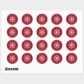 Snowflake-kerstfeestdag Ronde Sticker (Vel)