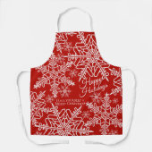 Snowflake kerstfeestdag rood wit schort (Voorkant)