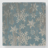 Snowflake kerstfeestdag Rustisch onderzetter (Voorkant)