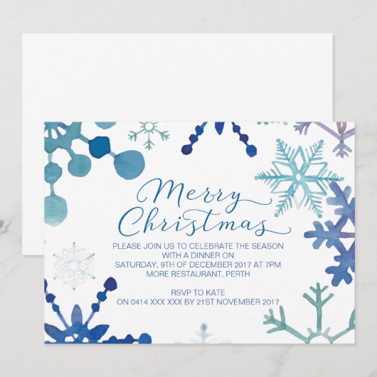 Snowflake-kerstfeestdagen Kaart (Voorkant / Achterkant)