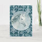 Snowflake-kerstfeestkaart voor sneeuwwitpaarden kaart (Voorkant)