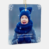 Snowflake kerstfoto Aangepast Keramisch Ornament (Rechts)