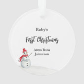 *~* Snowflake kerstfoto-Baby AP44 SneeuwMan Ornament (achterkant)