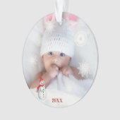 *~* Snowflake kerstfoto-Baby AP44 SneeuwMan Ornament (voorkant)