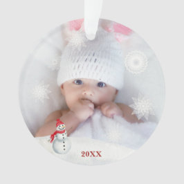 *~* Snowflake kerstfoto-Baby AP44 SneeuwMan Ornament