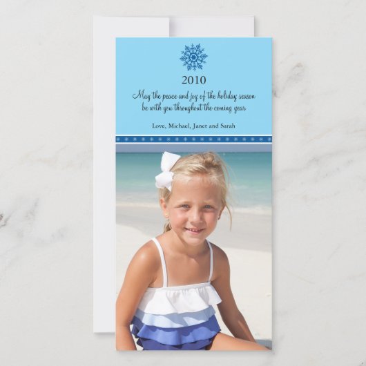 Snowflake-kerstfotokaart Feestdagenkaart (Voorkant)
