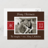 Snowflake-kerstfotokaart Feestdagenkaart (Voorkant / Achterkant)