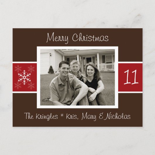Snowflake-kerstfotokaart Feestdagenkaart (Voorkant)