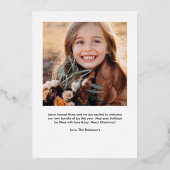 Snowflake-kerstfotokaart Folie Feestdagenkaart (Achterkant)