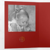 Snowflake-kerstfotokaart Multi-Photo Drieluik Wenskaart (Binnenzijde eerst)