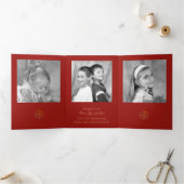 Snowflake-kerstfotokaart Multi-Photo Drieluik Wenskaart (Binnen)