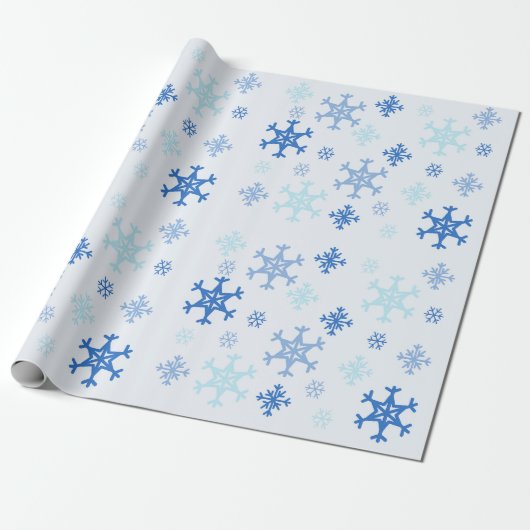 Snowflake kerstinpakpapier - Licht blauw Cadeaupapier (Uitgerold)