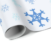 Snowflake kerstinpakpapier - Licht blauw Cadeaupapier (Rol Hoek)