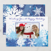 SNOWFLAKE Kerstkaart voor familie foto (Voorkant / Achterkant)