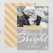 Snowflake-kerstkaart voor Merry en Bright Snowflak Feestdagenkaart (Voorkant / Achterkant)