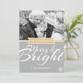 Snowflake-kerstkaart voor Merry en Bright Snowflak Feestdagenkaart (Staand voorkant)