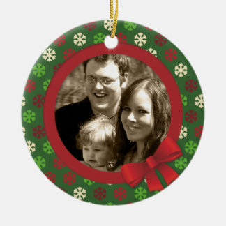 Snowflake kerstkleuren keramisch ornament